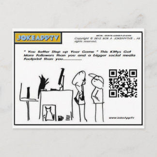 social media cartoon postcard