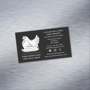 Social Media Chicken Eggs Farm Farmer Farmhouse Business Card Magnet