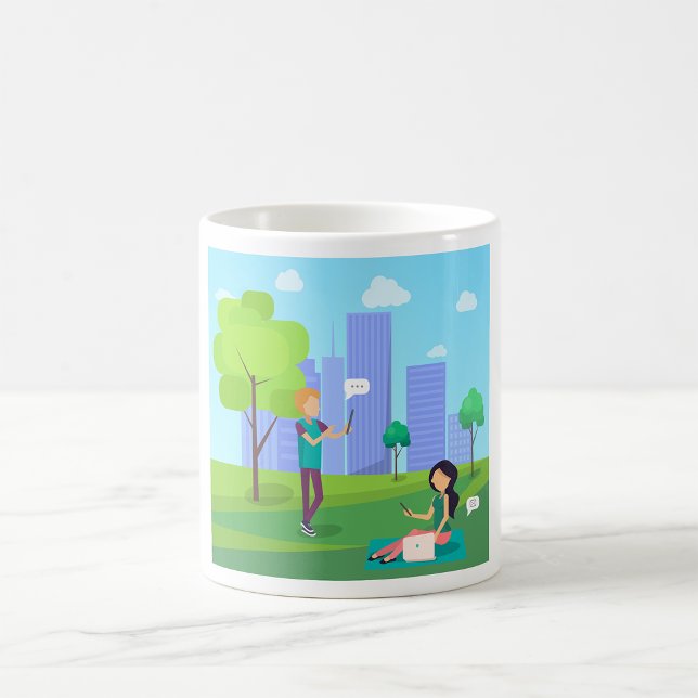 Social Media Communication in City Park Coffee Mug (Creator Uploaded)