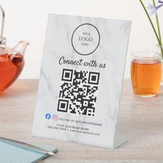 social media connect with us instagram facebook pedestal sign