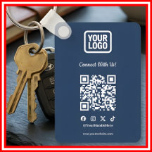 Social Media Connect With Us Instagram Navy QR