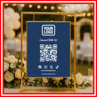 Social Media Connect With Us Instagram Navy QR