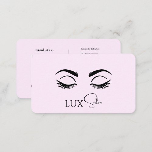 Social Media Connection QR Code Logo Lashes Business Card