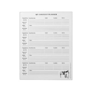 Social Media Content Planner Notepad
