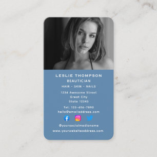 Social Media Cosmetologist Beautician Vertical Business Card