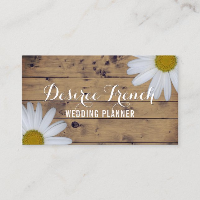 Social Media | Daisy Wildflowers Wedding Planner Business Card (Front)