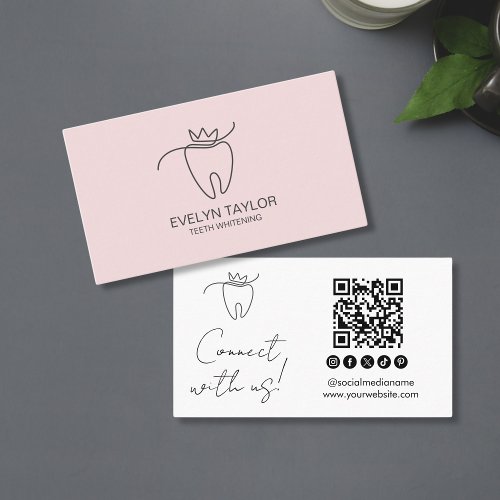 Social Media Dentist Dental Clinic teeth Whitening Business Card
