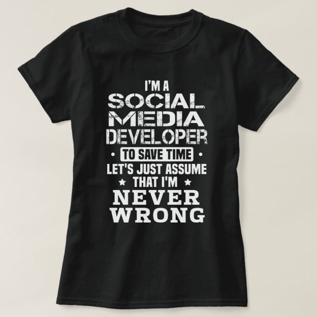 Social Media Developer T-Shirt (Design Front)
