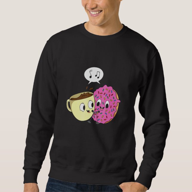 Social Media Duet Design For A Donut And Coffee Sweatshirt (Front)