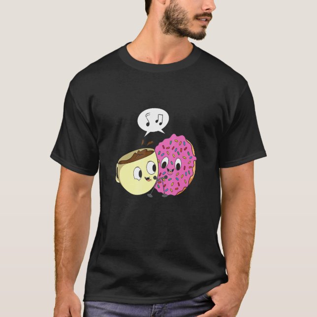 Social Media Duet Design For A Donut And Coffee T-Shirt (Front)