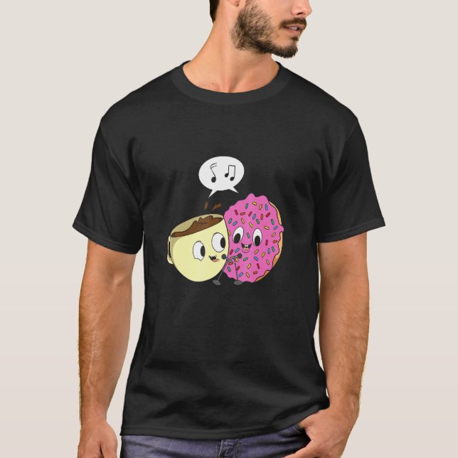 Social Media Duet Design For A Donut And Coffee T-Shirt (Front)