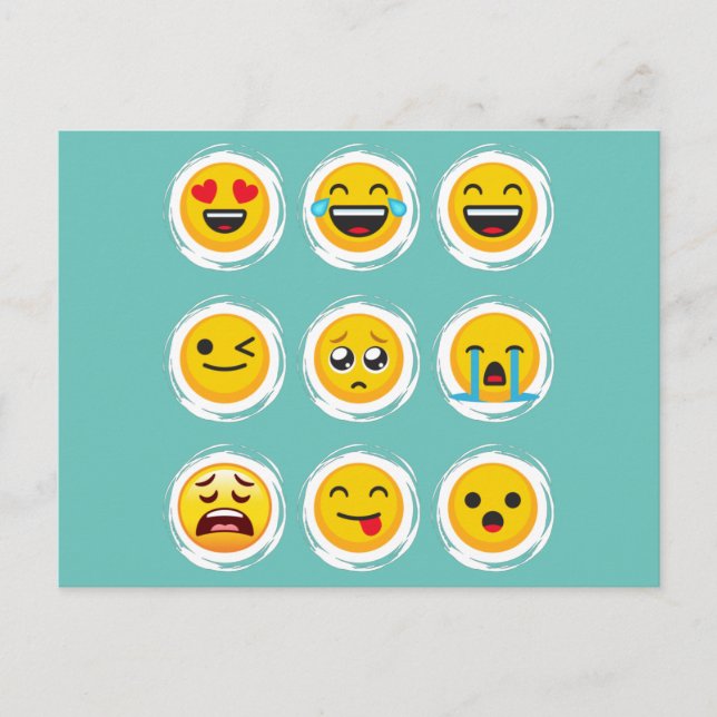 Social Media Emoji Postcard (Front)