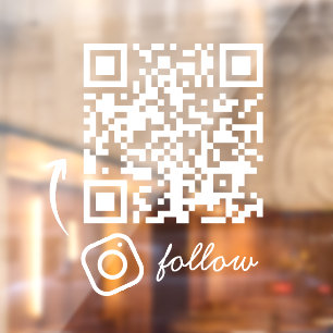 Social Media Follow QR Code Business Door Window Cling