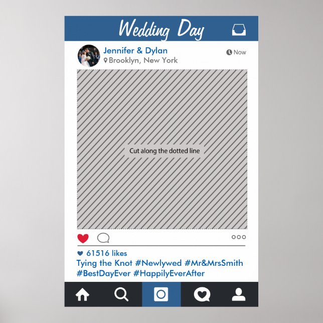 Social Media Frame Party Photo Prop Poster (Front)