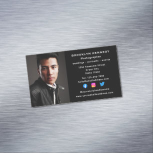 Social Media Freelance Photographer Photo Headshot Business Card Magnet