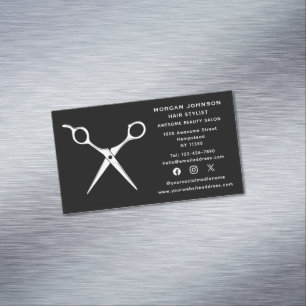 Social Media Hairstylist Hairdresser Beautician Business Card Magnet