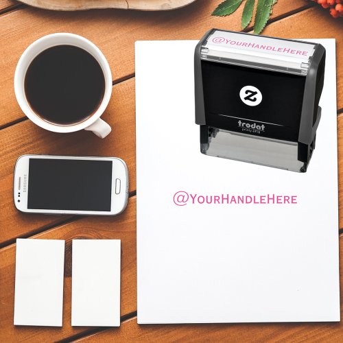 Social Media  Handle Personalized Rubber Stamp