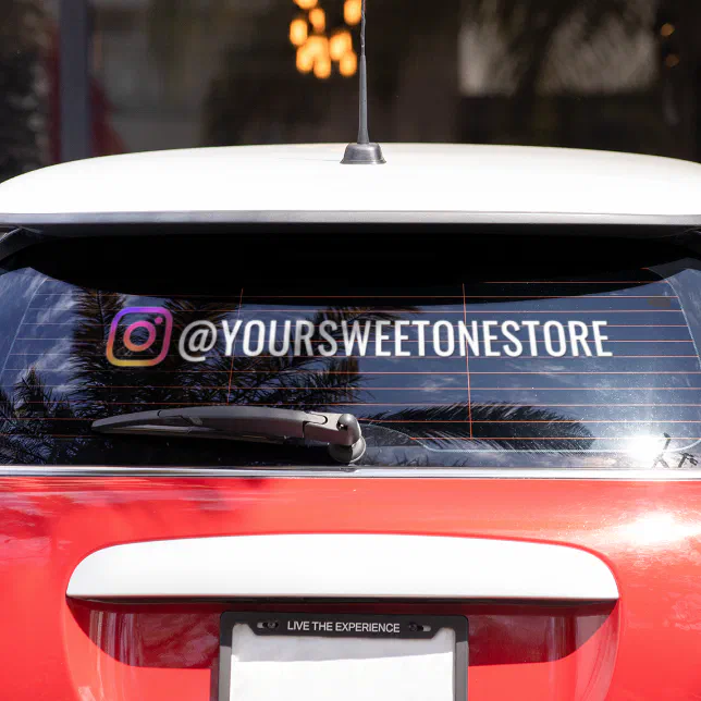 Social Media Icon & Instagram Handle Name Car Window Cling | Zazzle