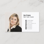 Social Media Icon Photo Image Profile Business Card (Front)