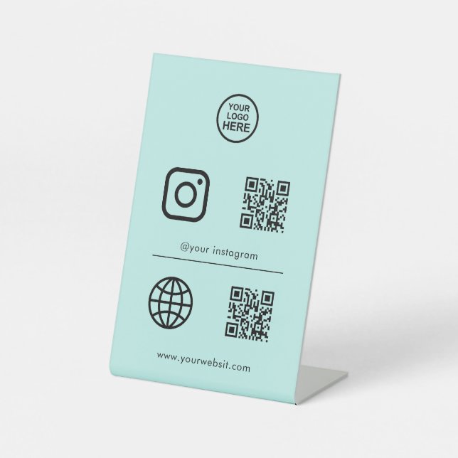 Social Media Icon QR Code Sign (Front)