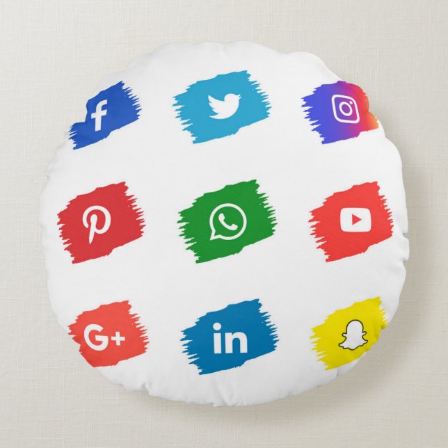 Social media icon  round pillow (Front)