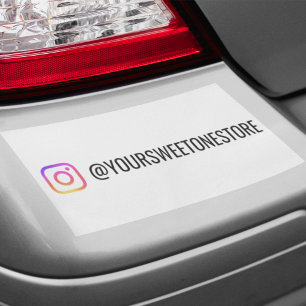 Social Media Icon & Your Instagram Name  Car Magnet