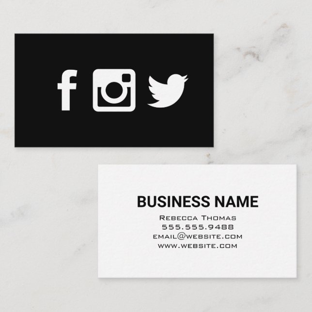 Social Media Icons Business Card (Front/Back)