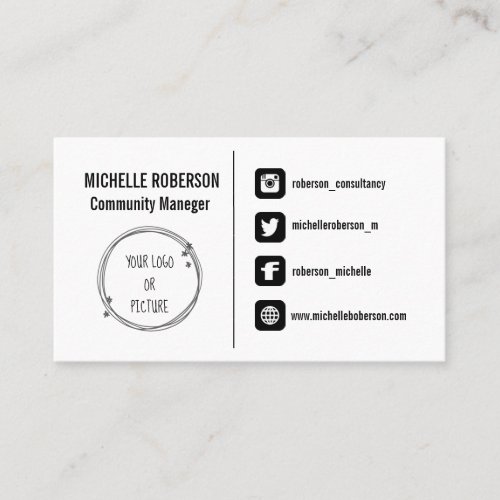Social media icons logo or picture business Card