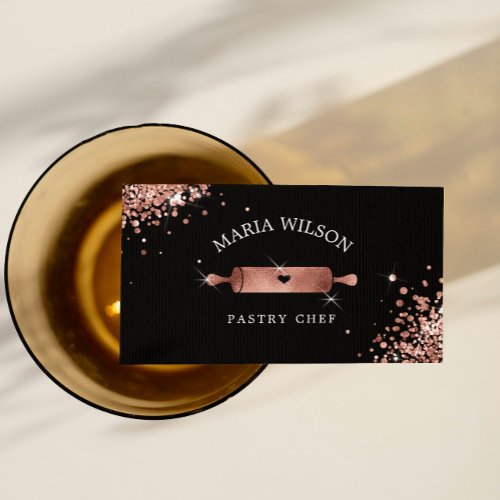 Social Media Icons Pastry Chef bakery Rolling Pin Business Card