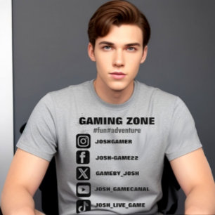 Social media icons promotional T-Shirt