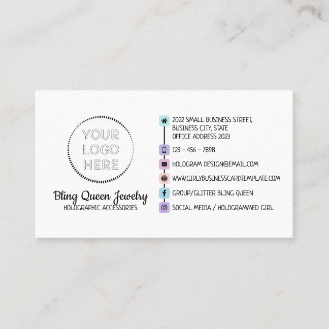 Social Media Icons Script Generic Business Card