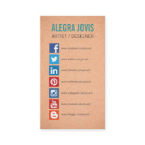 SOCIAL MEDIA ICONS SYMBOLS BUSINESS CARD
