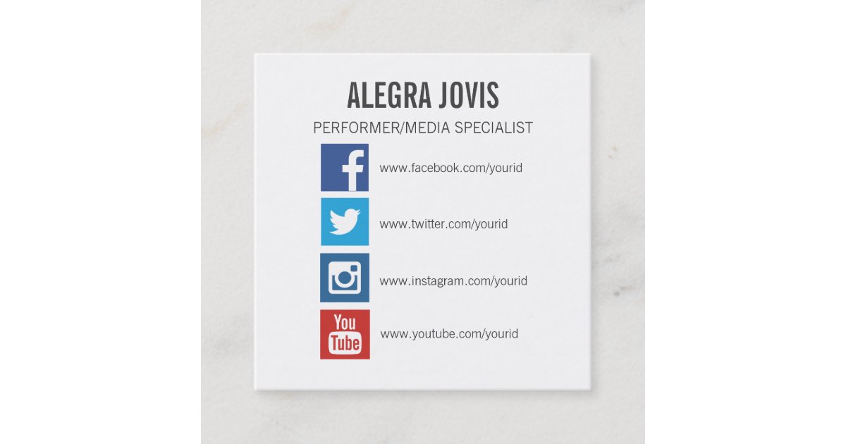 Social Media Icons Symbols Square Business Card Social Media Icons Symbols Square
