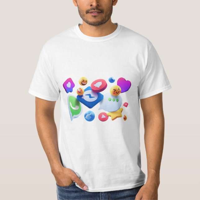 social media icons T-shirt (Front)