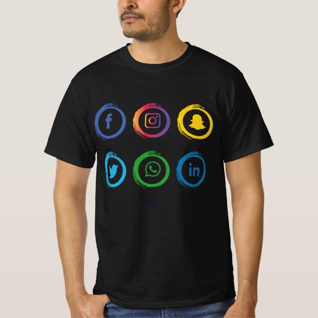 Social media icons t-shirt (Front)