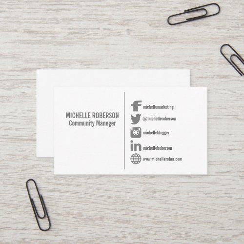 Social media icons template business card