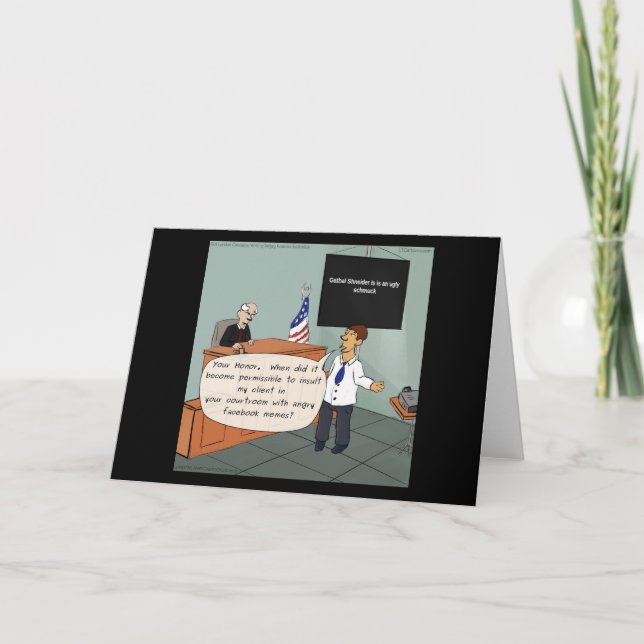 Social Media In Court Funny Greetingcard Card (Front)