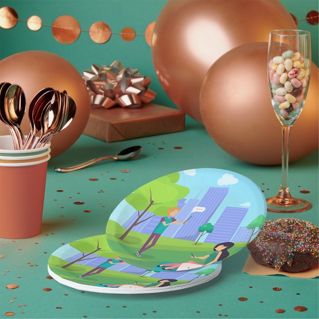 Social Media In The Park Paper Plates (Creator Uploaded)