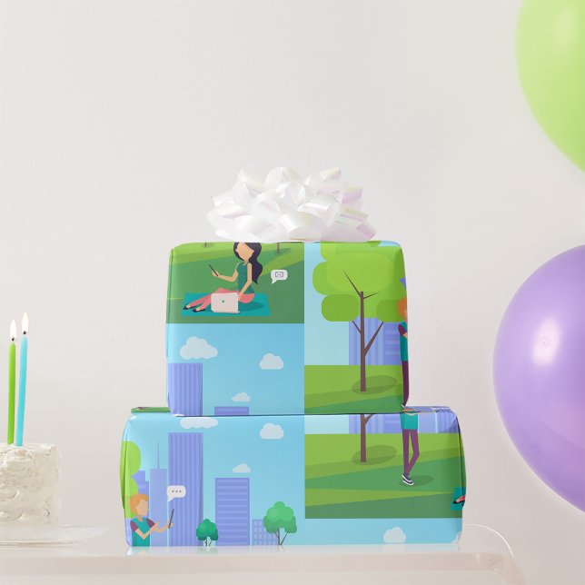 Social Media In The Park Wrapping Paper (Creator Uploaded)