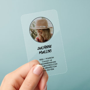 Social Media Influencer QR Code Clear Business Cards