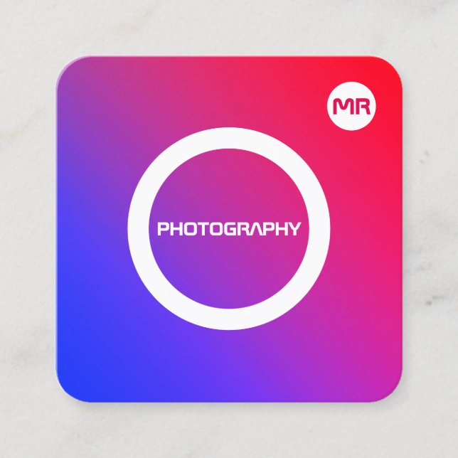 Social media inspired app icon cover square business card (Front)