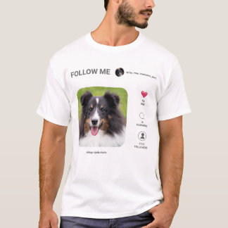Social Media Inspired Custom Photo &amp; Text Template T-Shirt