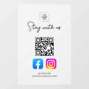 Social Media Instagram Facebook QR Code Wall Decal