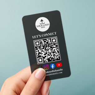 Social Media Instagram Facebook QR Plastic Black Clear Business Cards