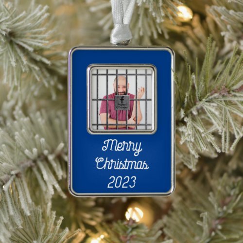 Social Media Jail Photo Christmas Ornament