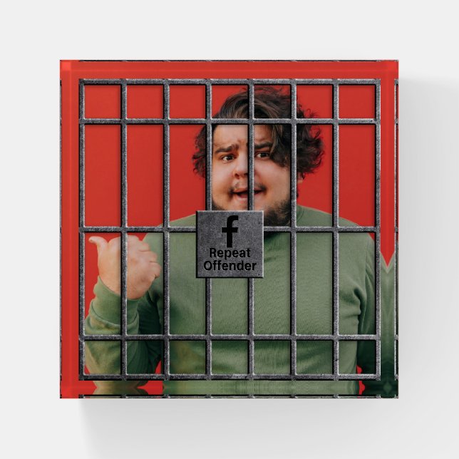 Social Media Jail Photo Paperweight (Front)