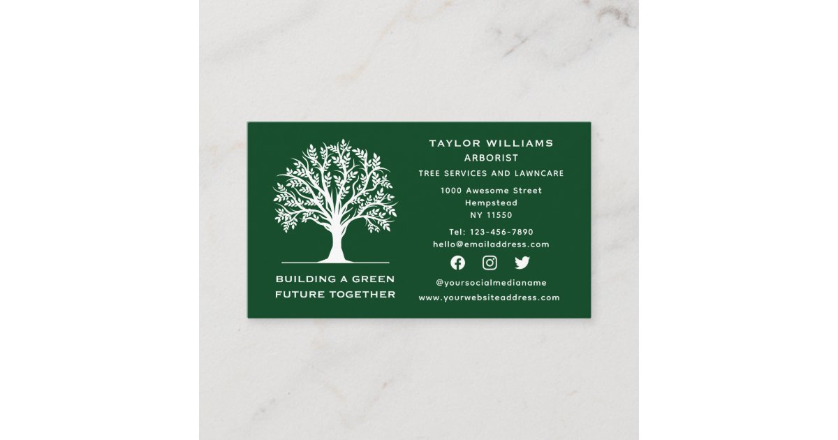 Social Media Lawn Care Landscaping Tree Service Business Card Zazzle