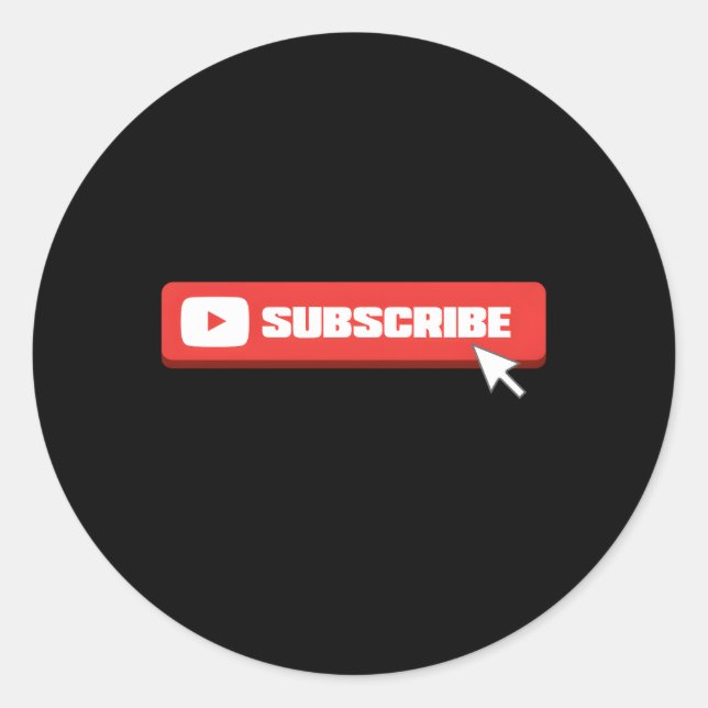 Social Media Like Share Comt Subscribe Vlogger Classic Round Sticker (Front)