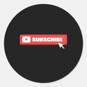 Social Media Like Share Comt Subscribe Vlogger Classic Round Sticker