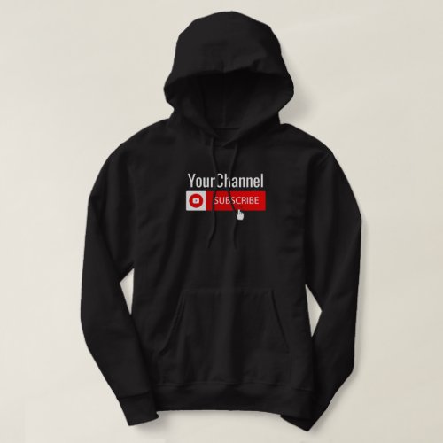 Social Media Like Subscribe Channel Name Youtuber  Hoodie